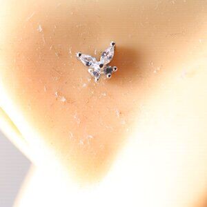 crystal butterfly Nose Piercing 20 gauge New